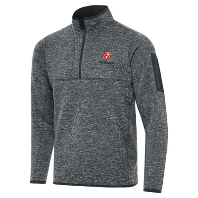 Men's Antigua Heather Gray Brad Keselowski Big & Tall Fortune Quarter-Zip Pullover Jacket
