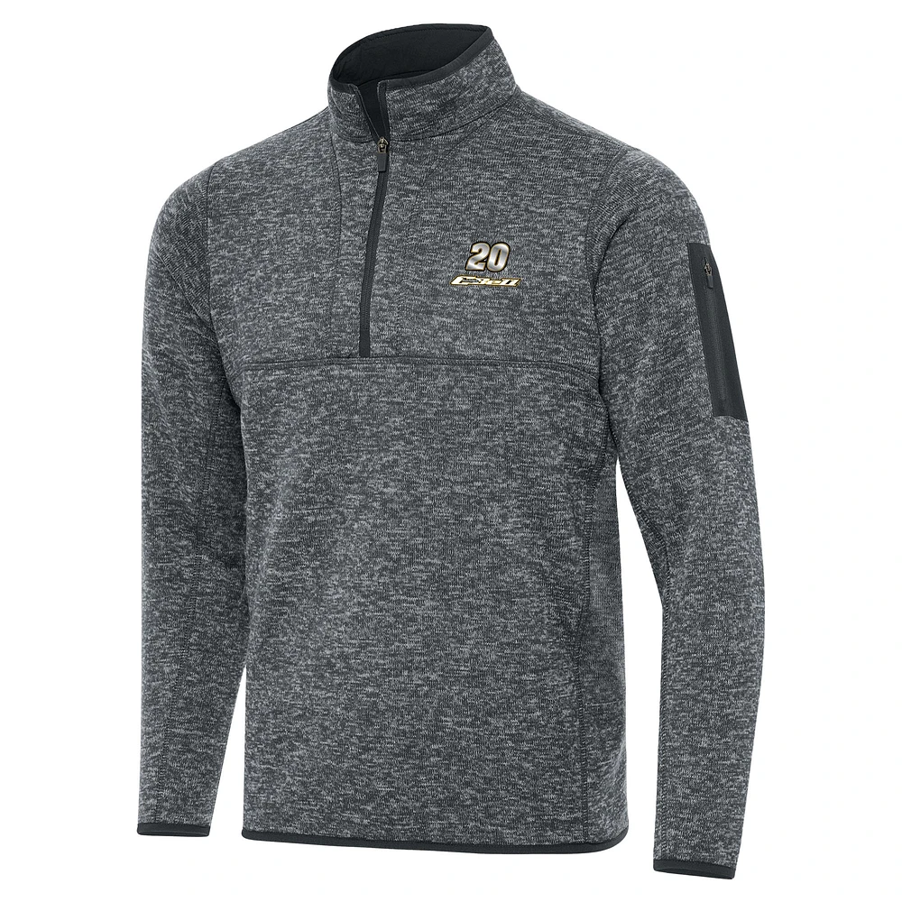 Men's Antigua Heather Gray Christopher Bell Big & Tall Fortune Quarter-Zip Pullover Jacket