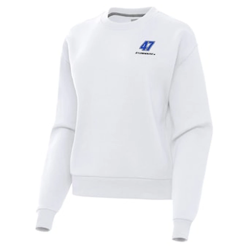Women's Antigua White Ricky Stenhouse Jr. Victory Pullover Sweatshirt