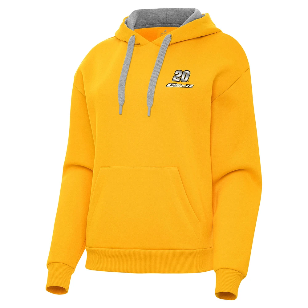 Women's Antigua Gold Christopher Bell Victory Pullover Hoodie