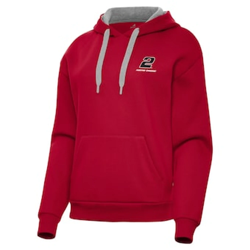 Women's Antigua Red Austin Cindric Victory Pullover Hoodie