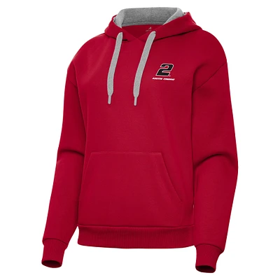 Women's Antigua Red Austin Cindric Victory Pullover Hoodie
