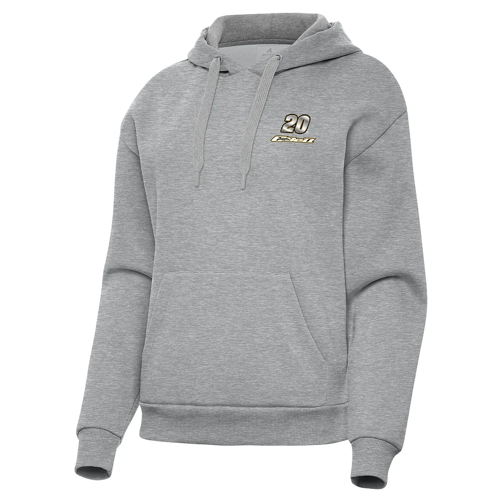 Women's Antigua Heather Gray Christopher Bell Victory Pullover Hoodie