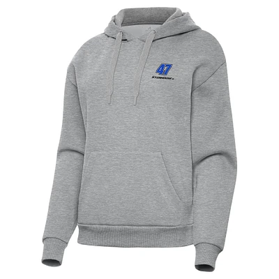 Women's Antigua Heather Gray Ricky Stenhouse Jr. Victory Pullover Hoodie