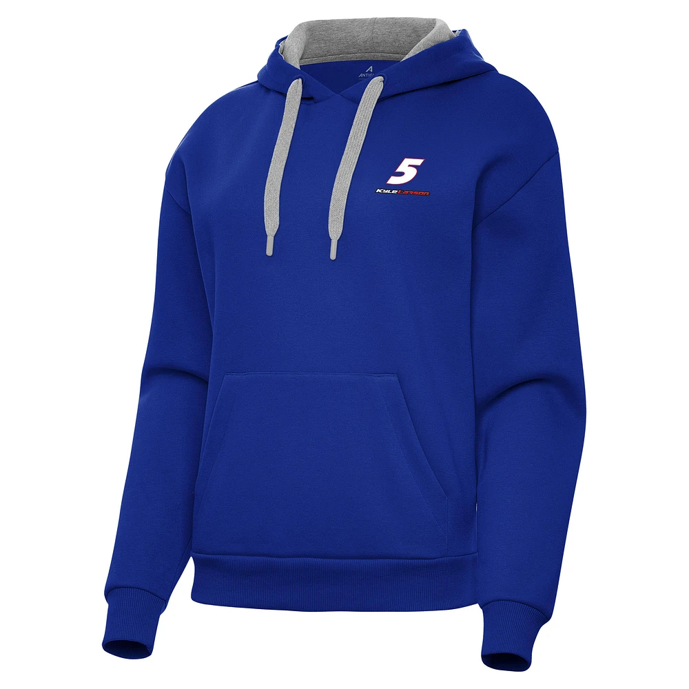 Women's Antigua Royal Kyle Larson Victory Pullover Hoodie