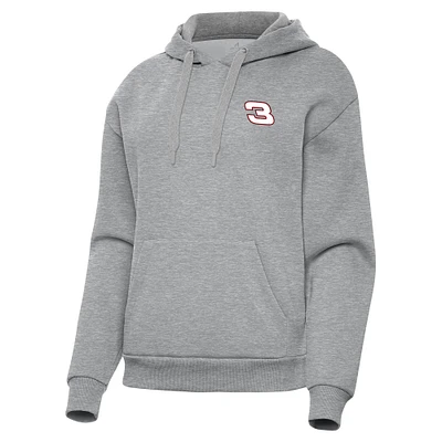 Women's Antigua Heather Gray Richard Childress Racing Victory Pullover Hoodie