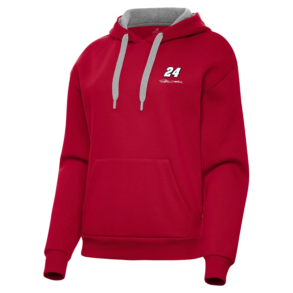 Women's Antigua Red Jeff Gordon Victory Pullover Hoodie