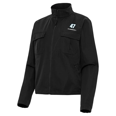 Women's Antigua Black Ricky Stenhouse Jr. Even Par Full-Zip Jacket