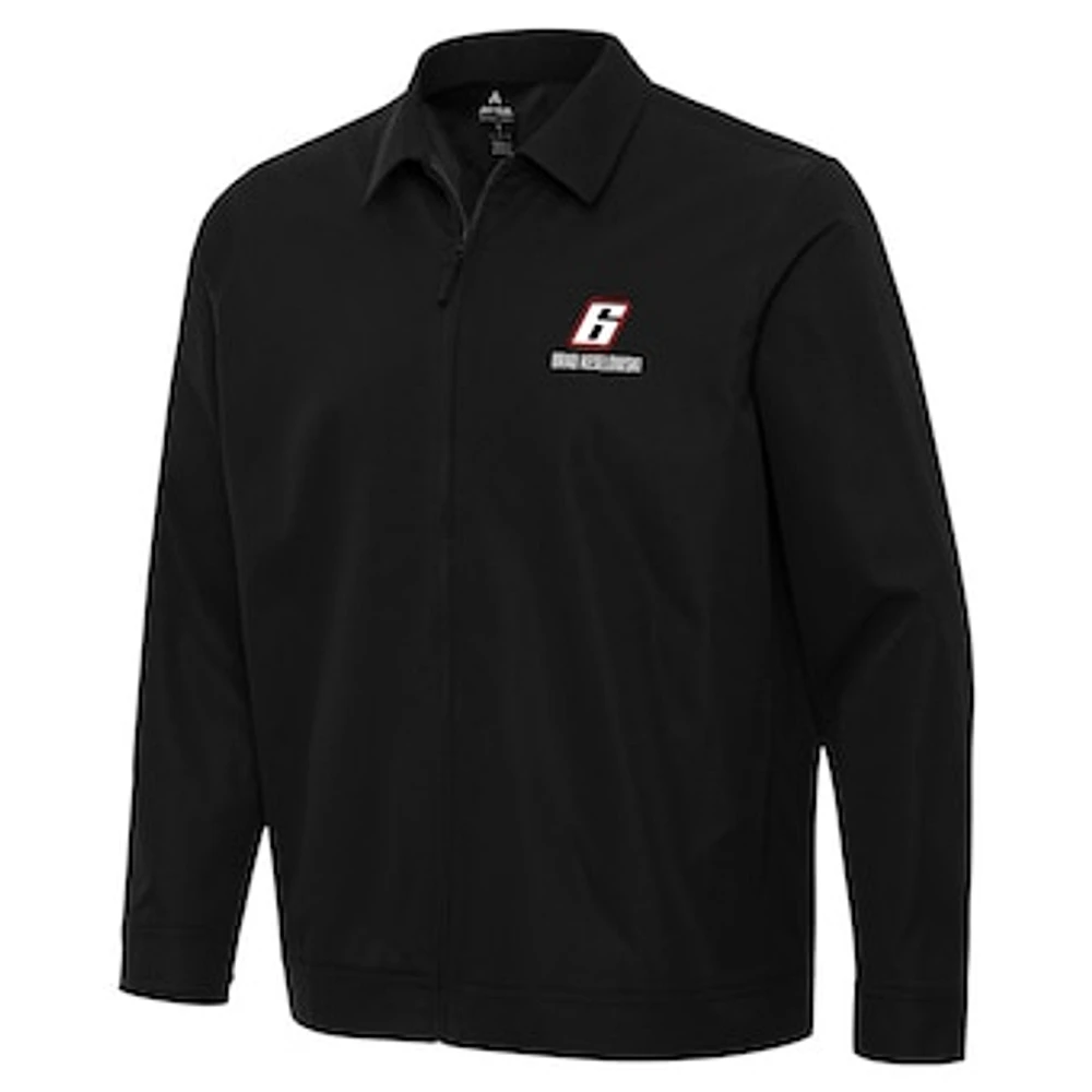 Men's Antigua Black Brad Keselowski Pivot Full-Zip Jacket