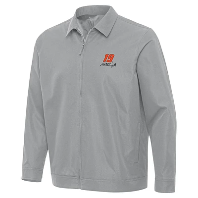 Men's Antigua Gray Martin Truex Jr Pivot Full-Zip Jacket