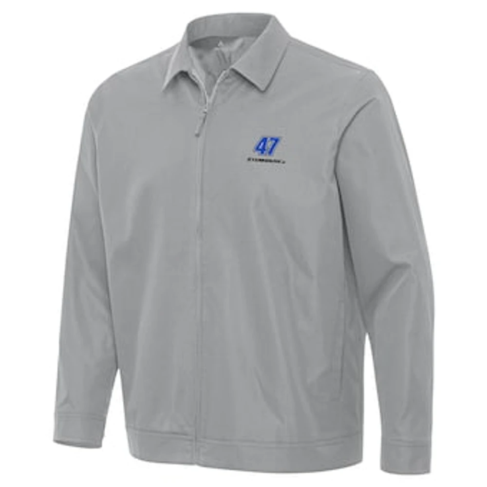 Men's Antigua Gray Ricky Stenhouse Jr. Pivot Full-Zip Jacket
