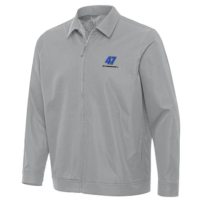 Men's Antigua Gray Ricky Stenhouse Jr. Pivot Full-Zip Jacket
