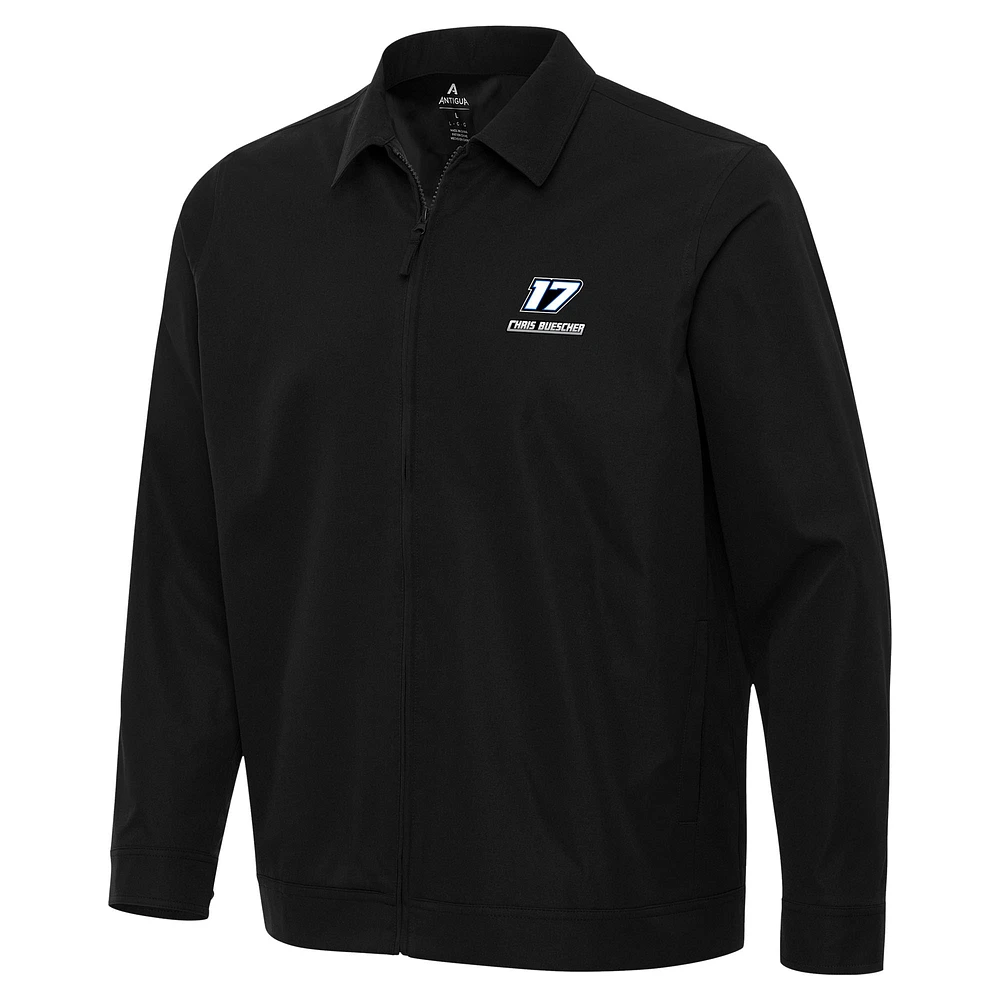 Men's Antigua Black Chris Buescher Pivot Full-Zip Jacket