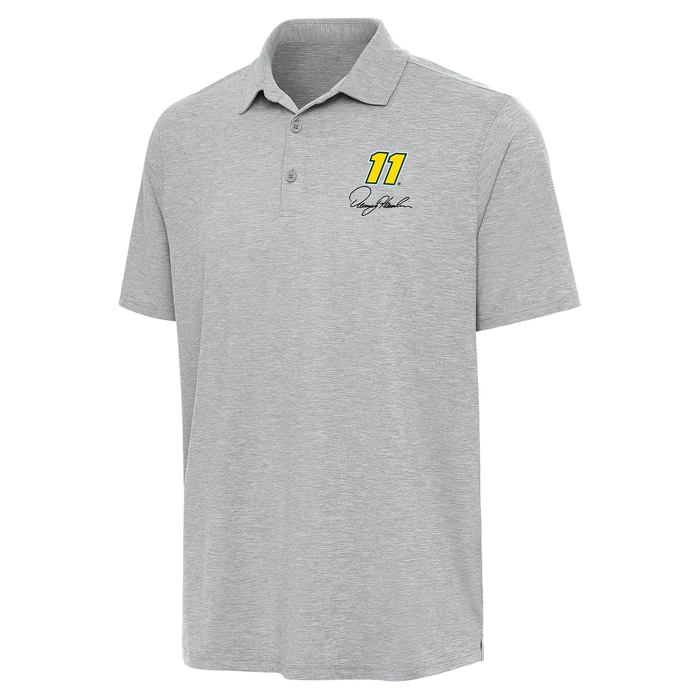 Men's Antigua Heather Gray Denny Hamlin Par 3 Polo