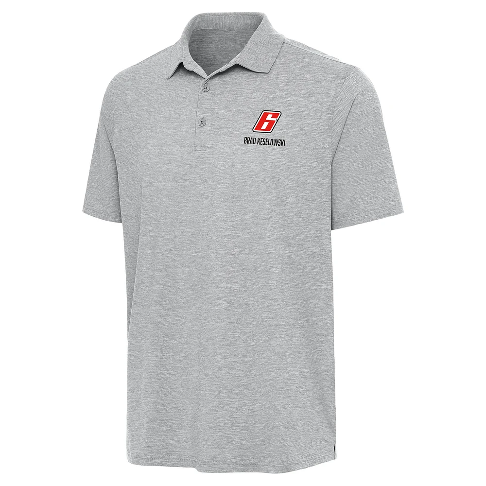 Men's Antigua Heather Gray Brad Keselowski Par 3 Polo