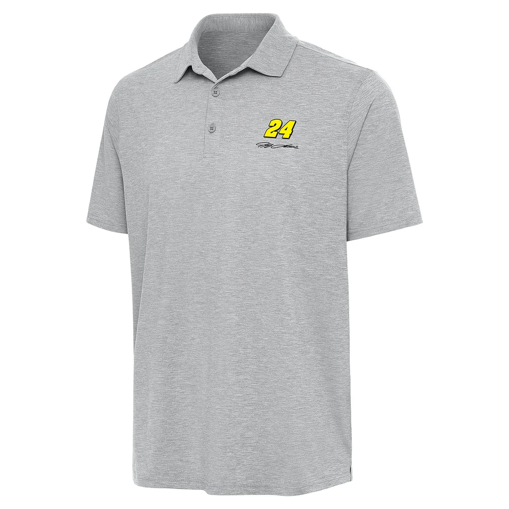 Men's Antigua Heather Gray Jeff Gordon Par 3 Polo