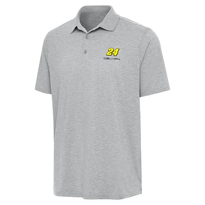 Men's Antigua Heather Gray Jeff Gordon Par 3 Polo