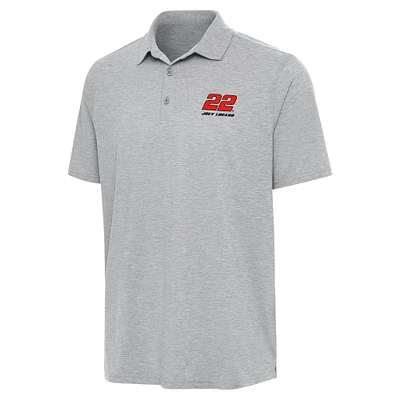 Men's Antigua Heather Gray Joey Logano Par 3 Polo