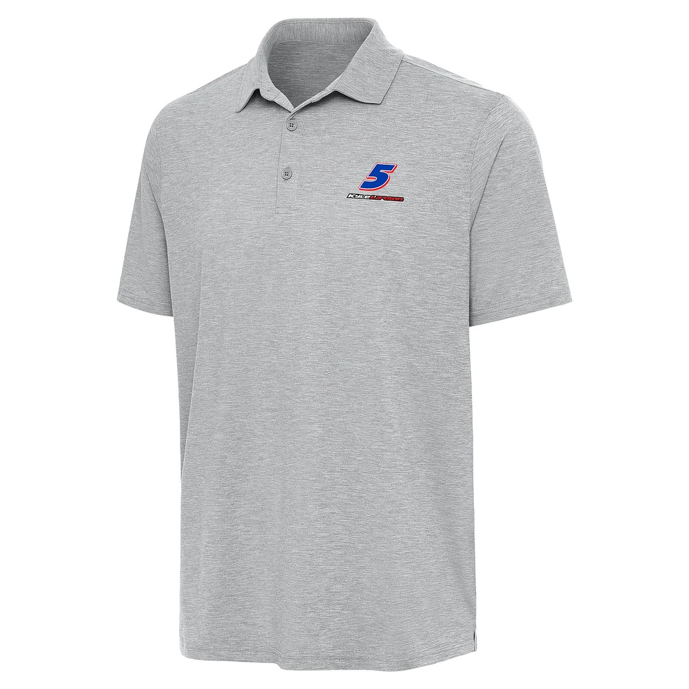 Men's Antigua Heather Gray Kyle Larson Par 3 Polo