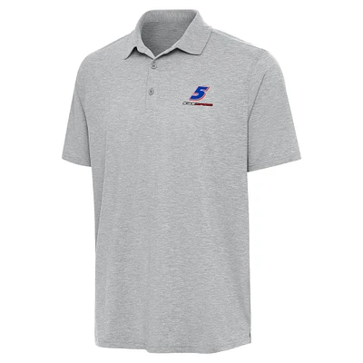 Men's Antigua Heather Gray Kyle Larson Par 3 Polo