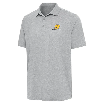 Men's Antigua Heather Gray Chase Elliott Par 3 Polo
