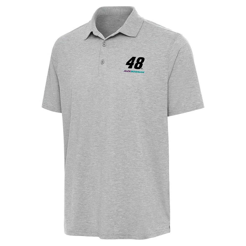Men's Antigua Heather Gray Alex Bowman Par 3 Polo