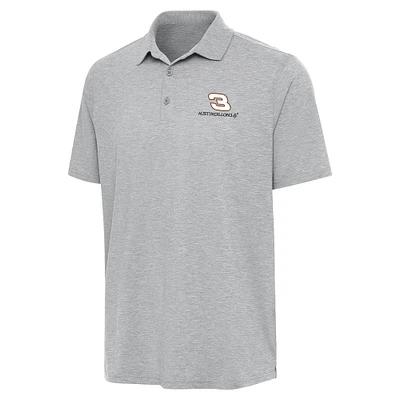 Men's Antigua Heather Gray Austin Dillon Par 3 Polo