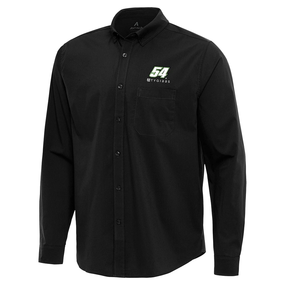 Men's Antigua Ty Gibbs Flight Woven Tri-Blend Long Sleeve Button-Down Shirt