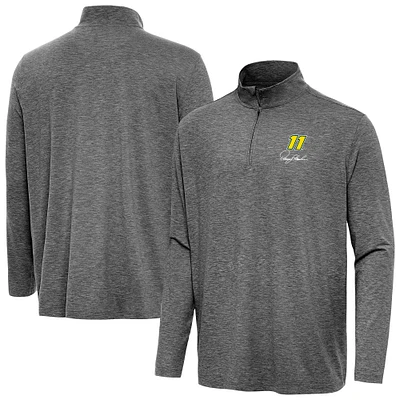 Men's Antigua Heather Denny Hamlin Hunk Quarter-Zip Top