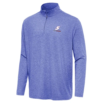Men's Antigua Heather Royal Kyle Larson Hunk Quarter-Zip Top