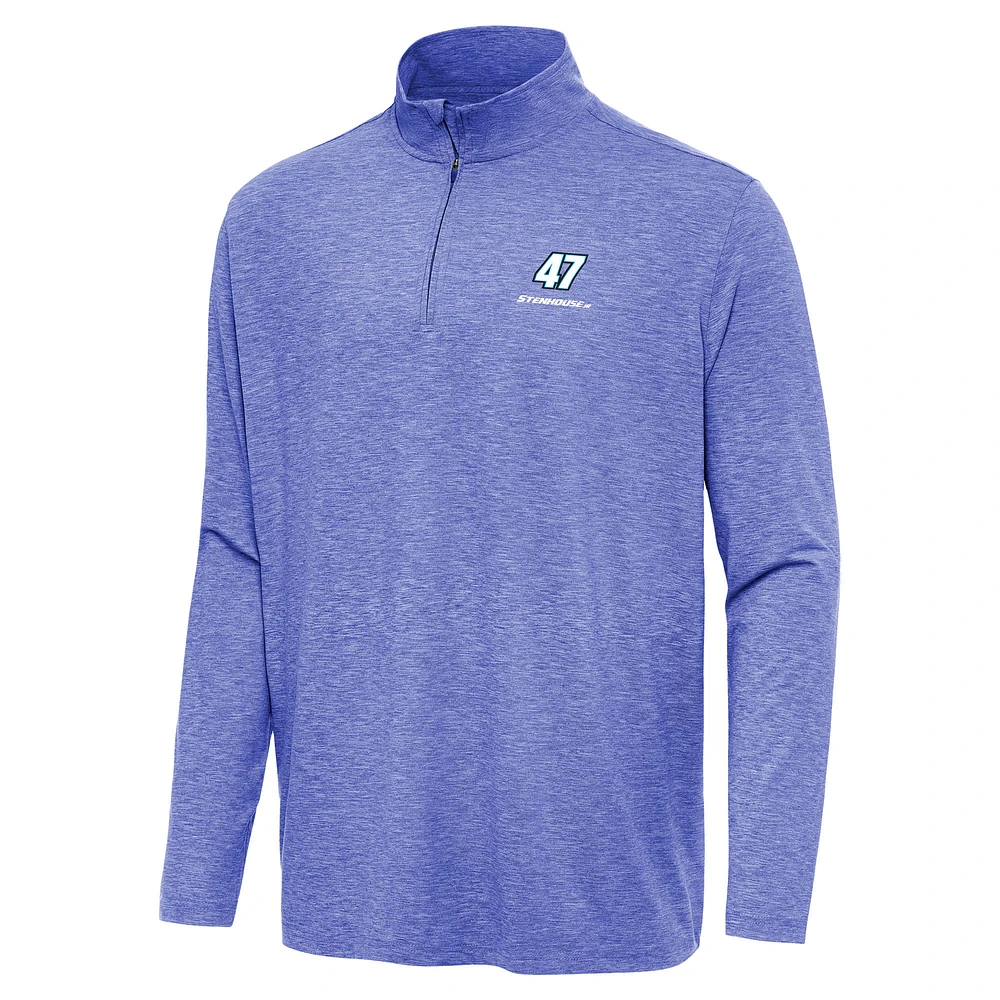 Men's Antigua Heather Royal Ricky Stenhouse Jr. Hunk Quarter-Zip Top