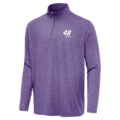 Men's Antigua Heather Alex Bowman Hunk Quarter-Zip Top