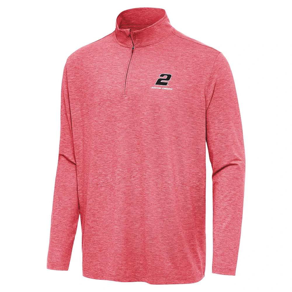 Men's Antigua Heather Austin Cindric Hunk Quarter-Zip Top