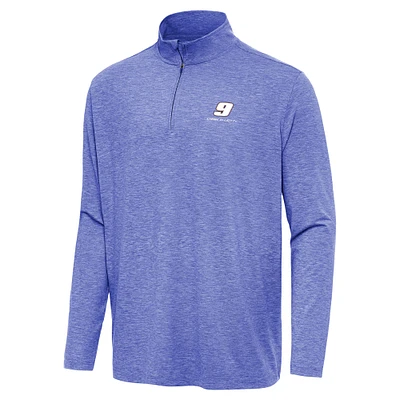 Men's Antigua Heather Royal Chase Elliott Hunk Quarter-Zip Top