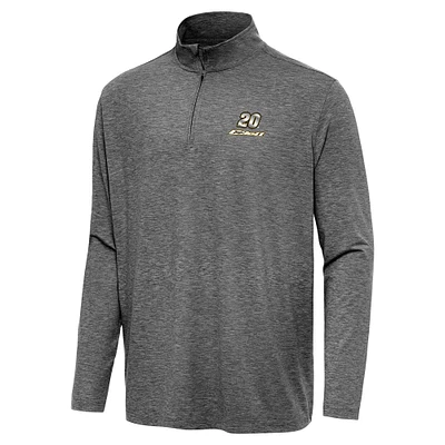 Men's Antigua Heather Black Christopher Bell Hunk Quarter-Zip Top