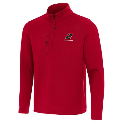 Men's Antigua Red Austin Cindric Insider Quarter-Zip Top