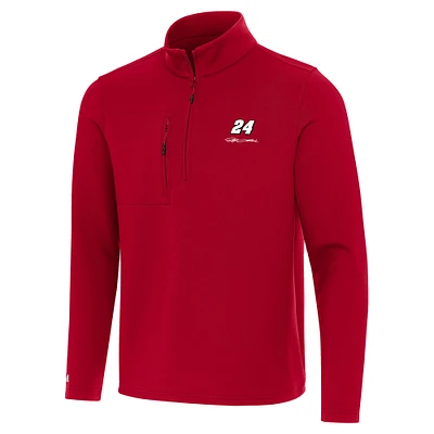 Men's Antigua Red Jeff Gordon Insider Quarter-Zip Top