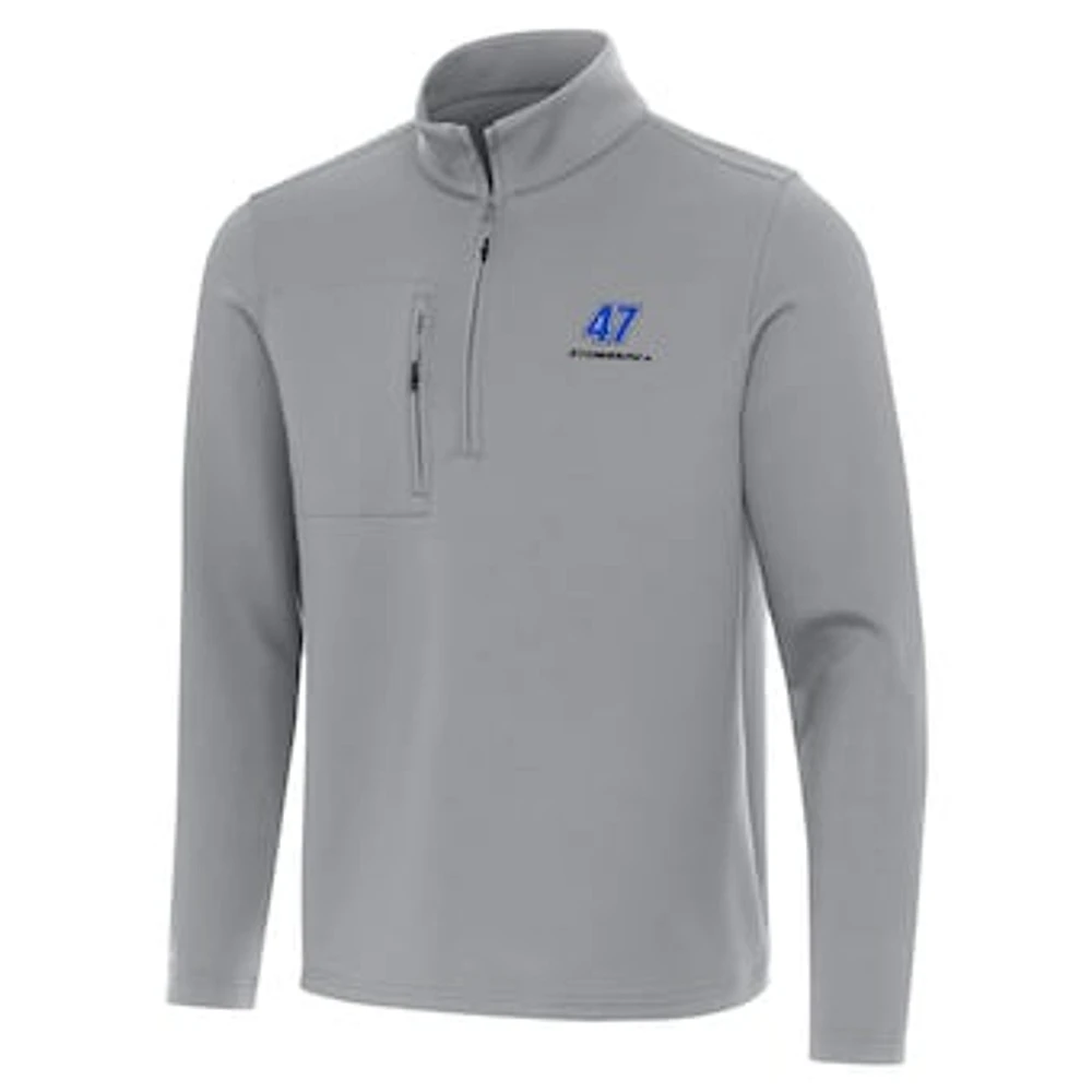 Men's Antigua Gray Ricky Stenhouse Jr. Insider Quarter-Zip Top