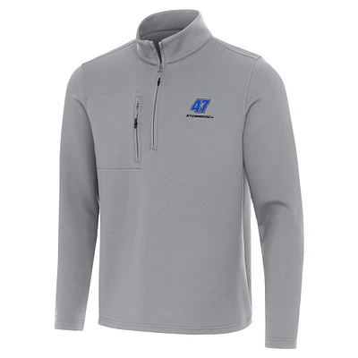 Men's Antigua Gray Ricky Stenhouse Jr. Insider Quarter-Zip Top