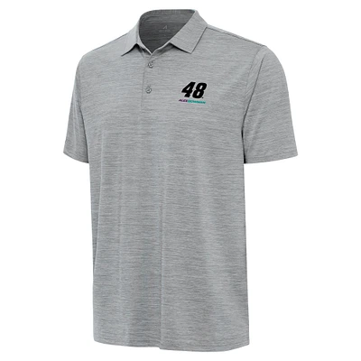 Men's Antigua Heather Gray Alex Bowman Layout Polo