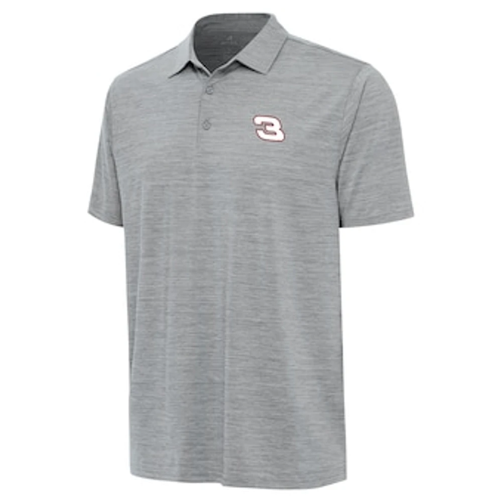 Men's Antigua Heather Gray Richard Childress Racing Layout Polo