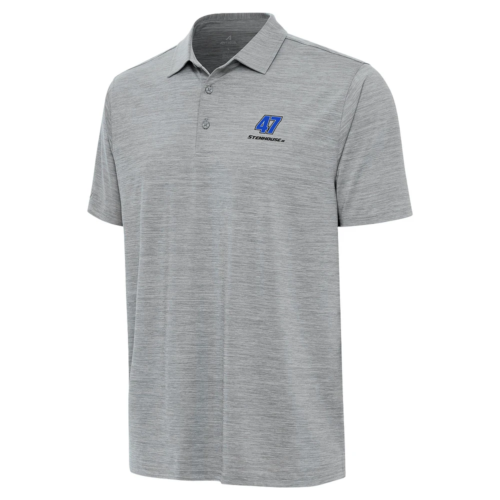 Men's Antigua Heather Gray Ricky Stenhouse Jr. Layout Polo