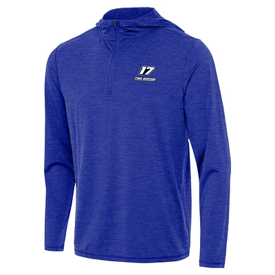 Men's Antigua Heather Royal Chris Buescher Tidy Quarter-Zip Hoodie