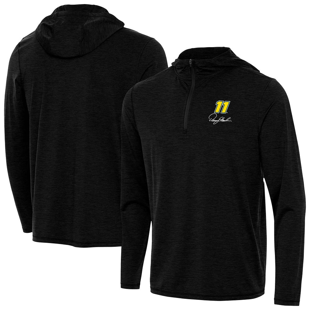 Men's Antigua Heather Denny Hamlin Tidy Quarter-Zip Hoodie