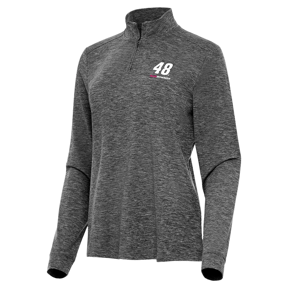 Women's Antigua Heather Alex Bowman Mentor Quarter-Zip Jacket