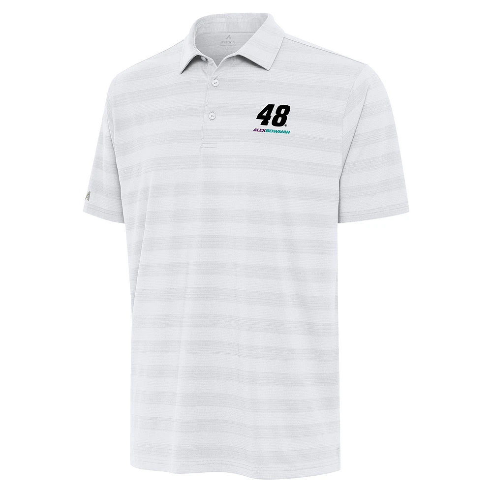 Men's Antigua White Alex Bowman Tunnel Polo