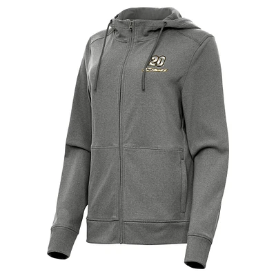 Women's Antigua Heather Black Christopher Bell Seeker Full-Zip Hoodie