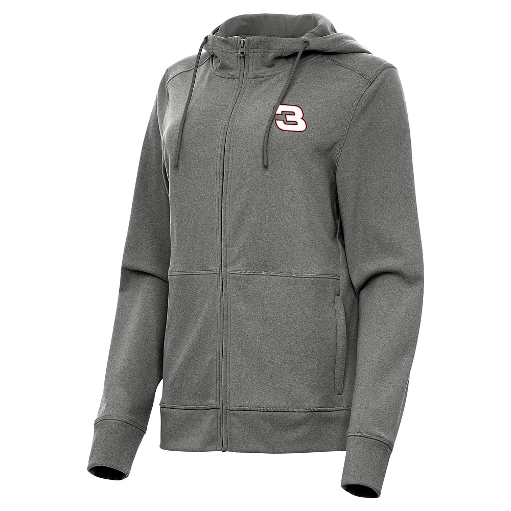 Women's Antigua Heather Richard Childress Racing Seeker Full-Zip Hoodie