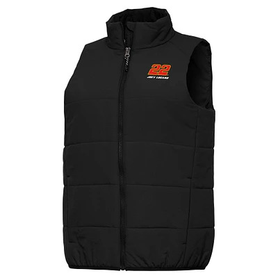 Women's Antigua Black Joey Logano Experience Full-Zip Vest