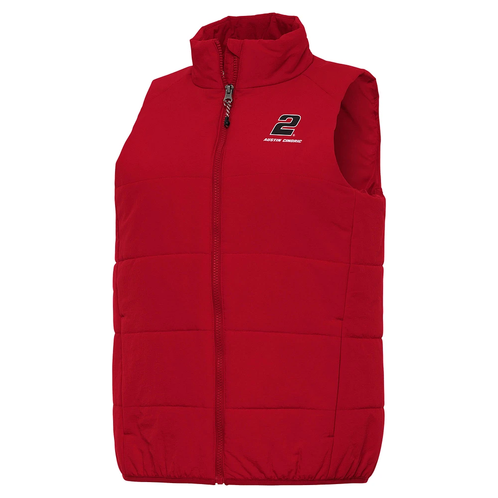 Women's Antigua Red Austin Cindric Experience Full-Zip Vest